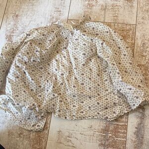 Bonpoint Cream and Brown Button Down Shirt